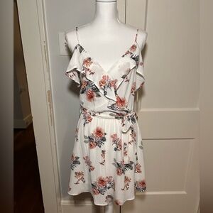 Mind Code White Floral Mini Dress